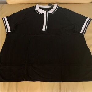 Lane Bryant Women’s Black and White Polo Shirt